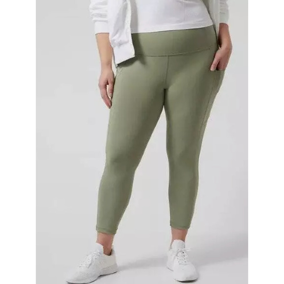 Athleta Pants - Athleta Ultimate Stash Pocket 7/8 tights Eucalyptus Green Size 3x NWOT Gorpcore